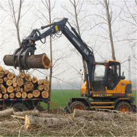 Small loading wood  machine wheel loader grab wood